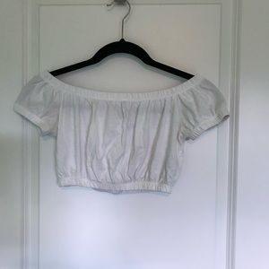 White off the shoulder crop top